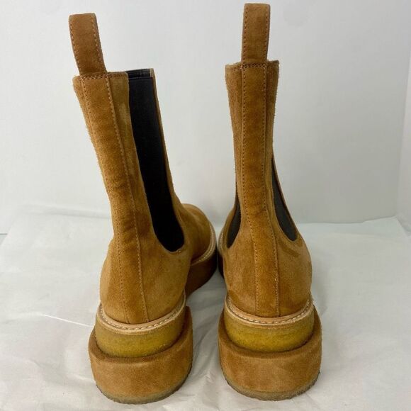 New FRAME Le Canon Platform Women’s Chelsea Boot in Chamois SZ 38.5 ($598) - Picture 8 of 12